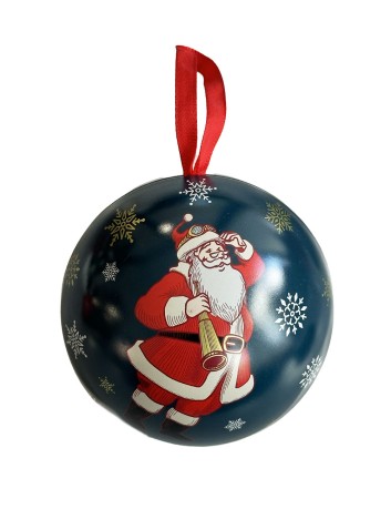 Tin Christmas bauble Santa Claus with a box of Leone cherry lozenges
