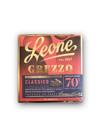 Tableta de chocolate crudo clásico 70% Leone 70 g