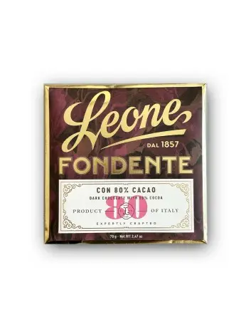 Tavoletta cioccolato fondente 80% Leone 70 g