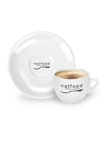 Tazze cappuccino con piattino Natfood Coffee System set 6 pezzi