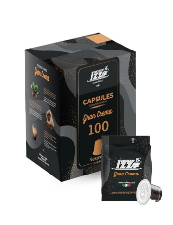 Izzo Gran Crema blend capsules compatible with Nespresso 100 pieces