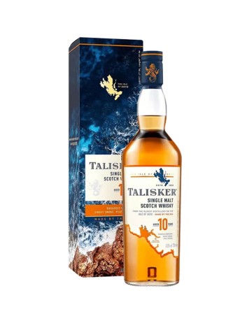 Talisker 10 year old single malt scotch whiskey boxed 70 cl