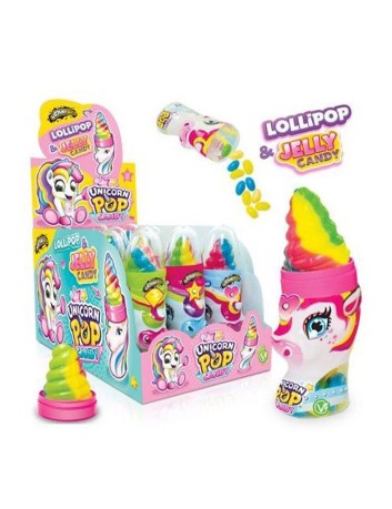 Unicorn pop candy lollipops and jelly candy 12 x 50 g