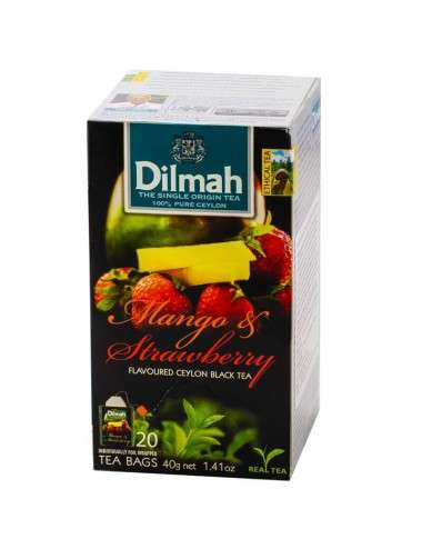 Schwarzer Tee Mango und Erdbeere Dilmah 20 taschen