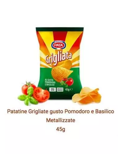 Pata Grigliata tomato and basil chips 24 45g packets