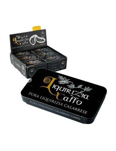 Liquorice Caffo display rack of 24 boxes of 10 grams