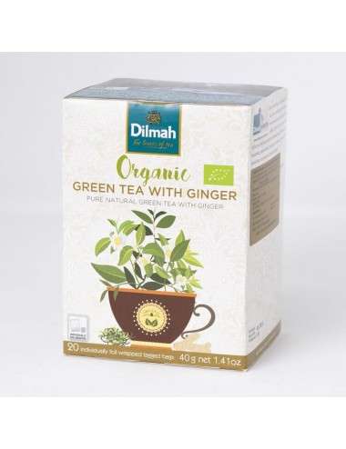 Tè Verde con radice di zenzero Biologico Dilmah Organic 20 bustine