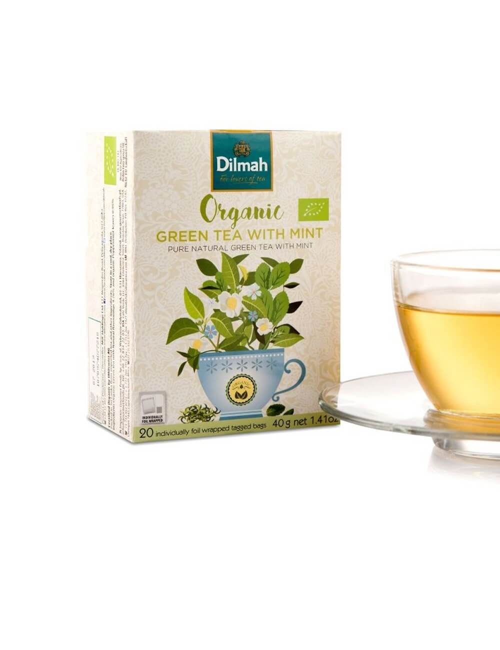 Tè Verde con Menta biologico Dilmah Organic 20 bustine