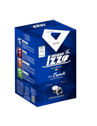 100 Nespresso compatible capsules Coffee Izzo Dek Decaffeinated
