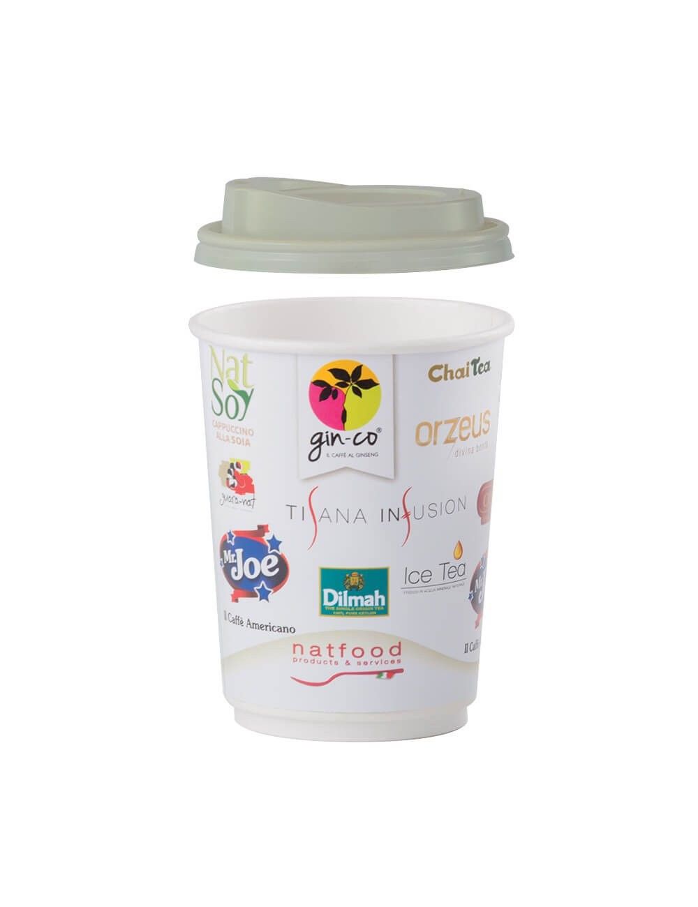 Takeaway cup with lid Cue of 25 pieces
