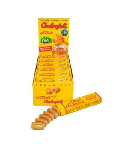 Ambrosoli honey candy sticks 24 pieces