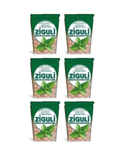 Zigulì Bällchen mit starkem Minzgeschmack Nachfüllpackungen 6 x 24 g