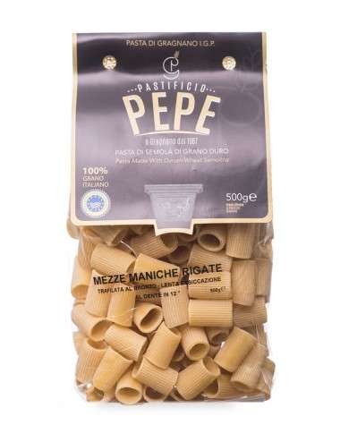 Demi manches rayées de pâtes gragnano I.G.P. Pastificio Pepe 500 g