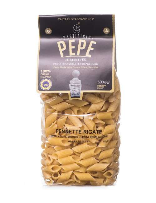 Pennette striped gragnano pasta I.G.P. Pastificio Pepe 500 g - 1