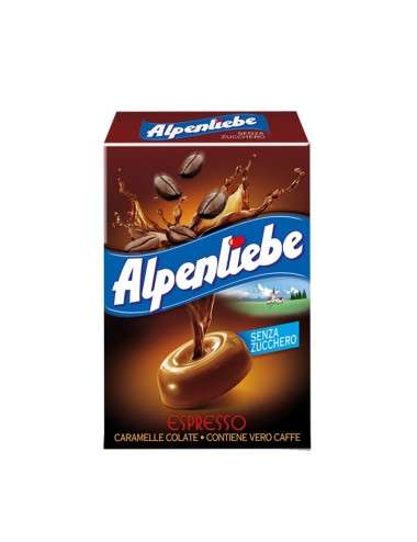 Alpenliebe caramelos fundidos sabor espresso sin azúcar 20 cajas x 49 g