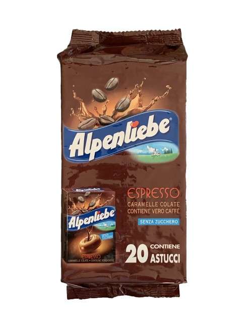 Alpenliebe cast sweets saveur expresso sans sucre 20 boites x 49 g