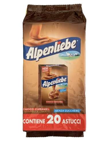 Alpenliebe choco caramelo sin azúcar 20 cajas x 49 g