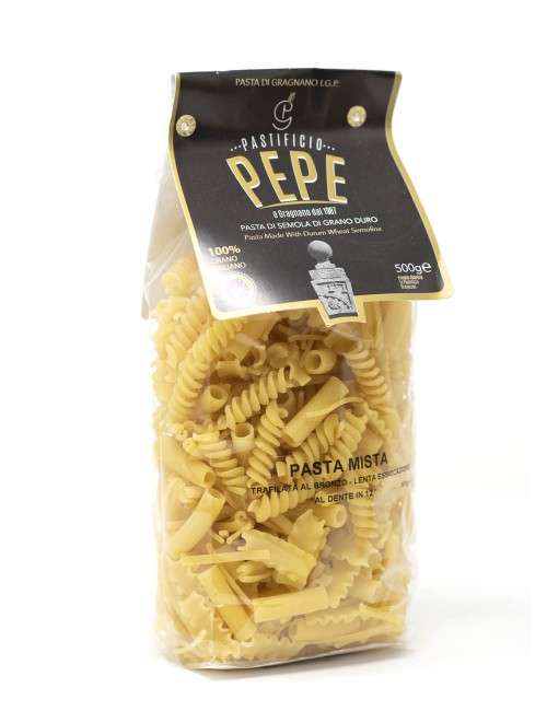 Mixed pasta drawn to the bronze gragnano pasta I.G.P. Pastificio Pepe 500 g - 1
