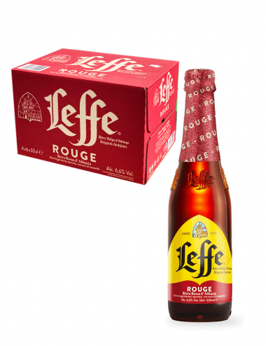 Leffe rossa rouge birra Belga d'abbazia 24 x 33 cl