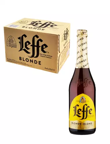Leffe bionda blonde birra Belga d'abbazia 24 x 33 cl