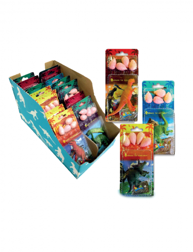 Huevos de dinosaurio con chicle y juguete de jardín Chocco 24 x 16 g - 1