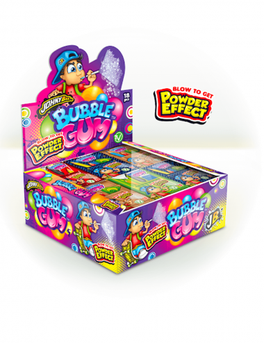 Chicle + polvo efecto Johnny Bee 18 x 35 g