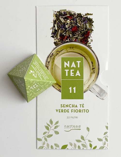 Nat Tea Thé vert fleuri Sencha 22 filtres x 2,5 g Natfood