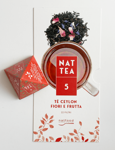 Nat Tea Ceylon Blüten- und Früchtetee 22 Beutel x 2,5 g Natfood