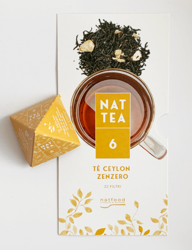 Nat Tea Ceylon und Ingwertee 22 Filter x 2,5 g Natfood