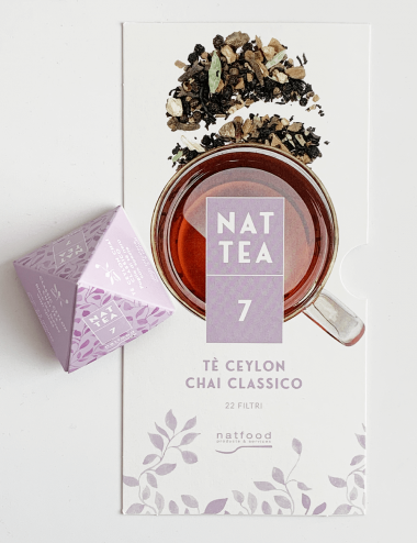 Nat Tea Tè ceylon Chai classico 22 filtri x 2,5 g Natfood