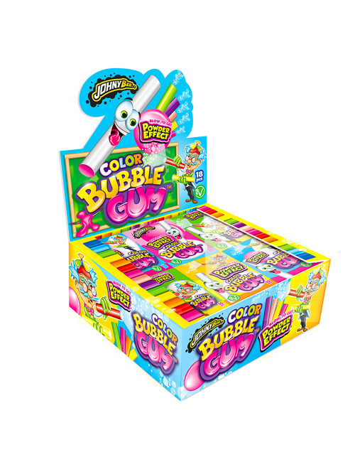 Color Bubble gum + powder effect Johnny Bee 18 x 35 g