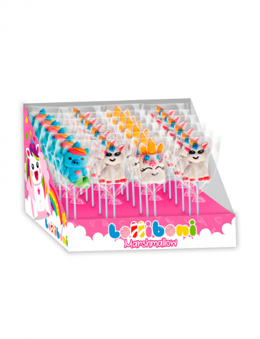 Unicorn Marshmallow Lollipop 24 x 35 g Lolliboni
