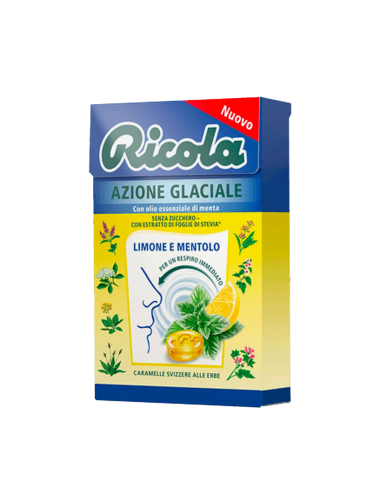 Ricola Glacial Action citron et menthol coffret 20 boites x 50 g