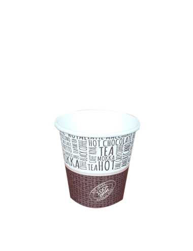 Kaffeetassen aus gemustertem Jutepapier 80 ml 100 Stück