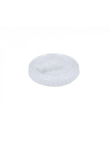100 Flat transparent lids in PET Ø62 for cup 120 ml