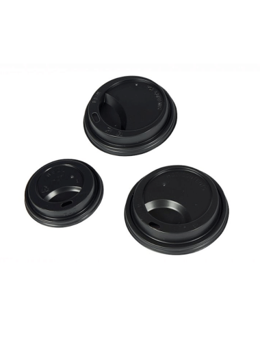 100 Lids with spout Ø80 black in PS