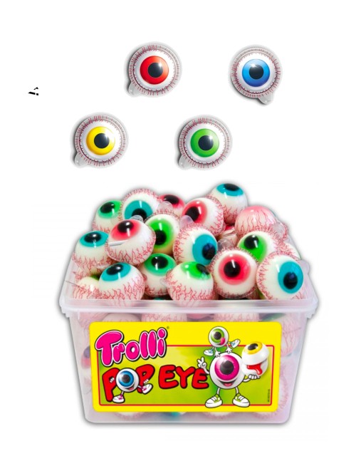 Trolli Pop Eye Gummibonbons in Augenform gefüllt 45 Stück 846 g