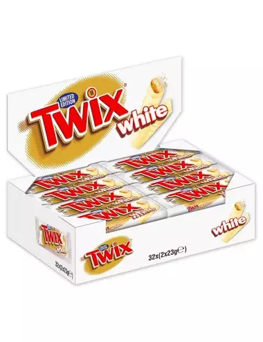 Twix white barritas de chocolate blanco y caramelo 32 x 46 g
