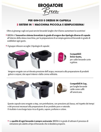 Máquina Brera para cápsulas Nescafé Dolcegusto y Kcup Natfood