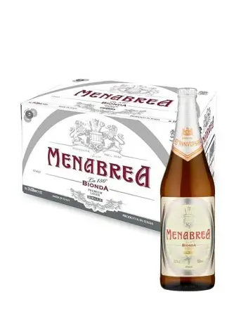 Beer Menabrea La Bionda 150th anniversary 15 x 66 cl carton