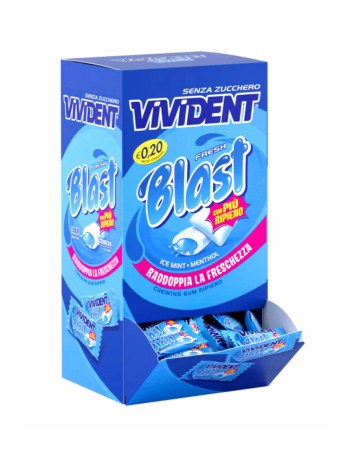 Vivident Fresh Blast Ice Mint-Menthol Senza Zucchero Marsupio 200 pezzi