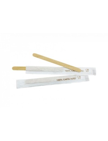 Individually wrapped wooden coffee stirrers 9 cm x 1000 pieces