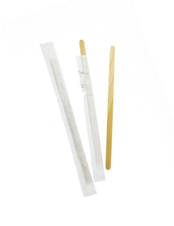 Wooden coffee stirrers Individually wrapped 14 cm x 1000 pieces