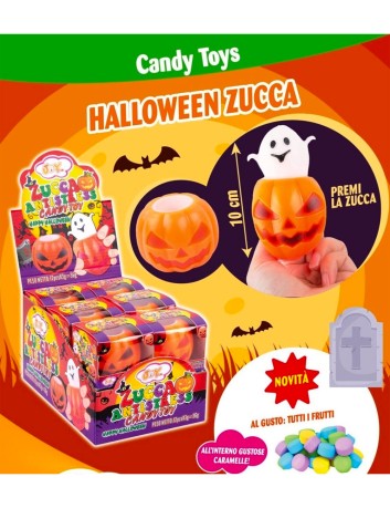 Zucca antistress con caramelle halloween joy gum 12 x 3 g