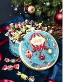 Christmas hat box with assorted jellies and chocolate ingots 450 g Leone